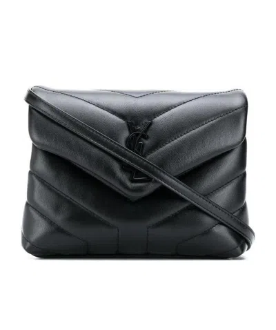 Saint Laurent Toy Lou Lou Matelassé Y Bag In Black