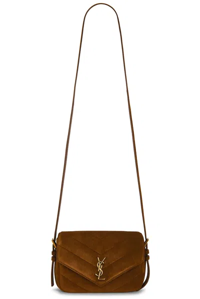 Saint Laurent Toy Loulou Crossbody Bag In Caramel Cognac