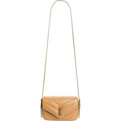 Saint Laurent Toy Loulou Quilted Leather Shoulder Bag In Brown