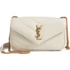 Saint Laurent Toy Loulou Quilted Leather Shoulder Bag In White