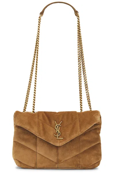 Saint Laurent Toy Puffer Bag In Golden Leaf