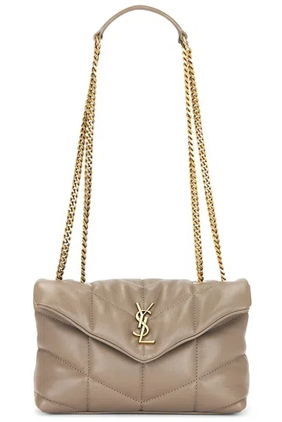 Saint Laurent Toy Puffer Chain Bag In Brown