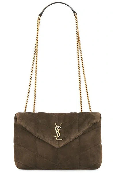 Saint Laurent Toy Puffer Chain Bag In Brown