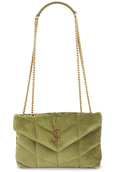 Saint Laurent Toy Puffer Chain Bag In New Juniper