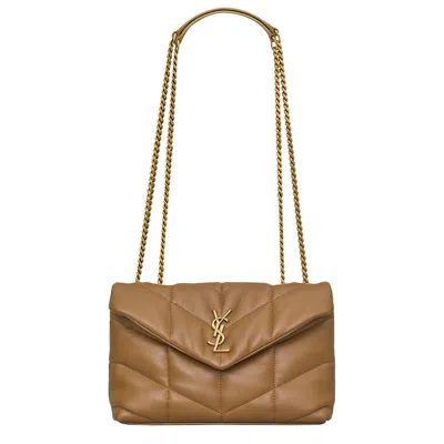 Pre-owned Saint Laurent Toy Puffer 'dark Cork' In Tan