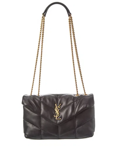 Saint Laurent Toy Puffer Leather Shoulder Bag In Black