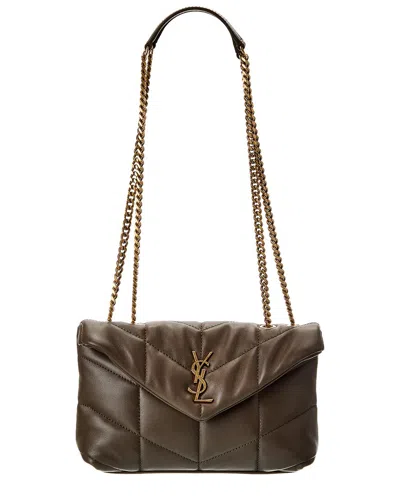 Saint Laurent Toy Puffer Leather Shoulder Bag In Brown