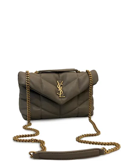 Saint Laurent Toy Puffer Shoulder Bag In Brown