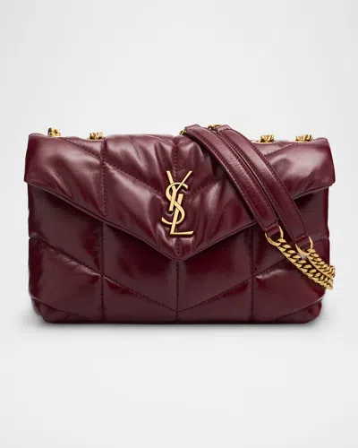 Saint Laurent Toy Puffer Shoulder Bag In Quilted Leather In Red