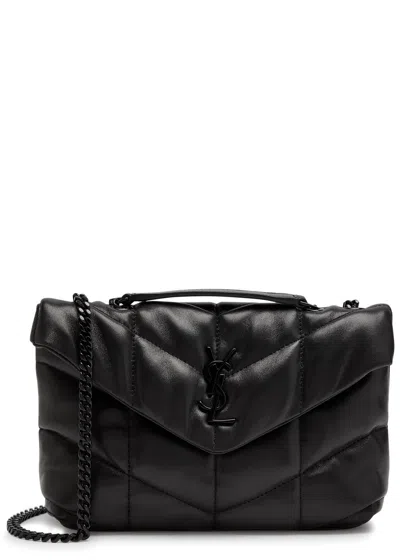 Saint Laurent Toy Quilted Leather Cross-body Bag In Black