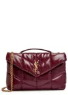 Saint Laurent Toy Quilted Leather Cross-body Bag In Burgundy