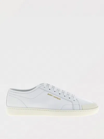 Saint Laurent Gym Low Logo-print Leather Sneakers In White