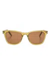 Saint Laurent Translucent-design Sunglasses In Green