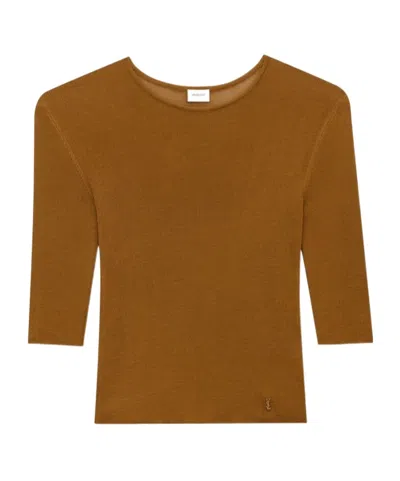 SAINT LAURENT SAINT LAURENT CASSANDRE CREWNECK KNITTED TOP