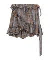 Saint Laurent Minigonna In Georgette Stampato  Donna In Gray