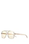 Saint Laurent Transparent Acetate Sl 545 Sunglasses In Gold