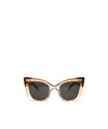 Saint Laurent Transparent Cat-eye Frame Sunglasses In Black