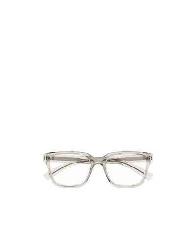 Saint Laurent Transparent Rectangle-frame Glasses In White