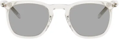 Saint Laurent Transparent Round Sunglasses In Beige-beige-silver