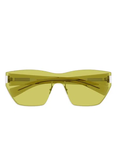 Saint Laurent Transparent Sunglasses In Yellow