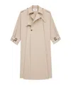 Saint Laurent Trench Cape In Cotton Twill In Neutral