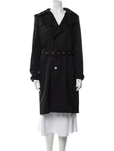 Pre-owned Saint Laurent Trench Coat In Black