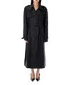 Saint Laurent Silk Trench Jacket In Black