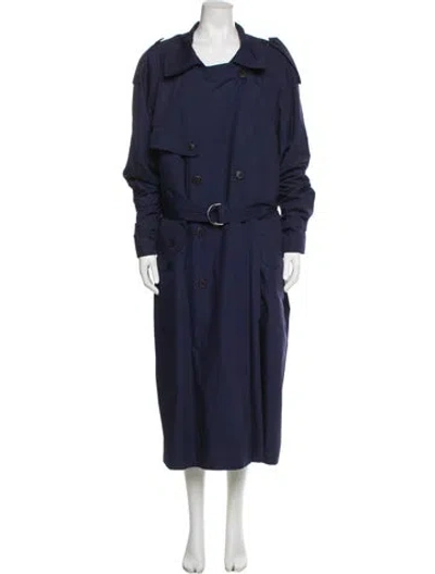Pre-owned Saint Laurent Trench Coat In Blue