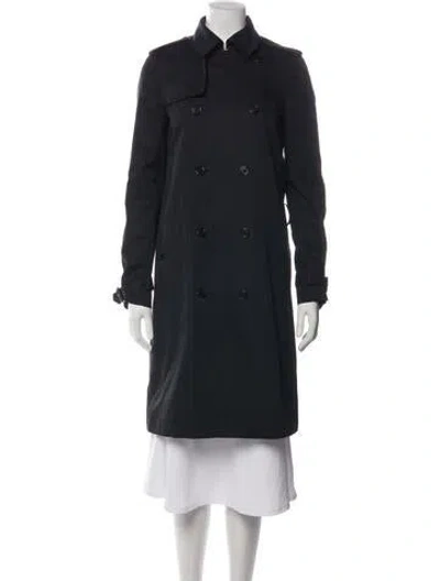 Pre-owned Saint Laurent Trench Coat In Blue