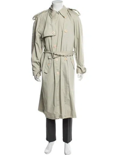 Pre-owned Saint Laurent Trench Coat In Green