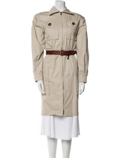 Pre-owned Saint Laurent Trench Coat In Neutral
