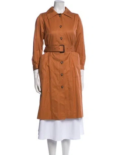 Pre-owned Saint Laurent Trench Coat In Orange
