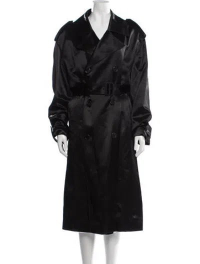 Pre-owned Saint Laurent Trench Coat W/ Tags In Black