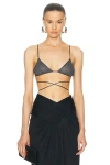 Saint Laurent Triangle Bralette In Gris
