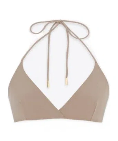 Saint Laurent Triangle-cup Bikini Top In Nude