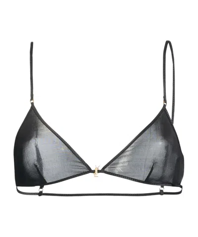 Saint Laurent Triangle Soft-cup Bra In Black