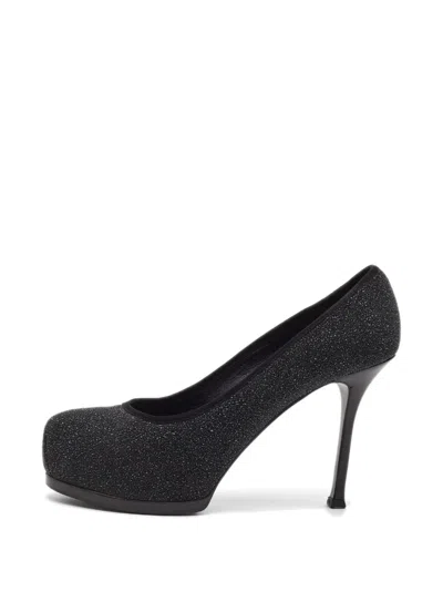 Pre-owned Saint Laurent Tribtoo Platform Pumps In Black