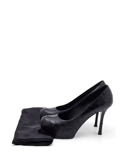 Pre-owned Saint Laurent Tribtoo Platform Pumps In Black