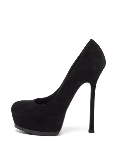 Pre-owned Saint Laurent Tribtoo Platform Pumps In Black