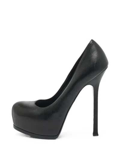 Pre-owned Saint Laurent Tribtoo Platform Pumps In Black