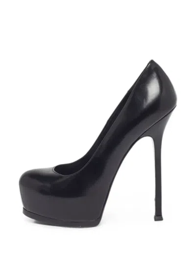 Pre-owned Saint Laurent Tribtoo Platform Pumps In Black