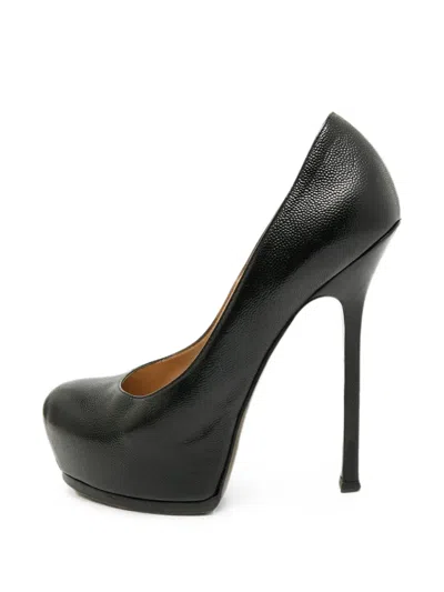 Pre-owned Saint Laurent Tribtoo Platform Pumps In Black