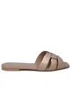Saint Laurent Tribute Eel Leather Flat Sandals In King Palm Lux
