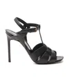 Saint Laurent Tribute T-strap Platform Sandal In Black