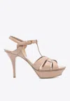 Saint Laurent Tribute 105 Platform Sandals In Neutral