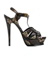 Saint Laurent Snakeskin Effect 105mm Sandals In Black