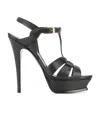 Saint Laurent Tribute Black Sandals With Platform In Patent Leather Woman In Black