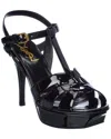 Saint Laurent Tribute Platform Sandals In Smooth Leather Shoes In Black