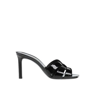 Saint Laurent Tribute 85 Leather Sandal In Nero