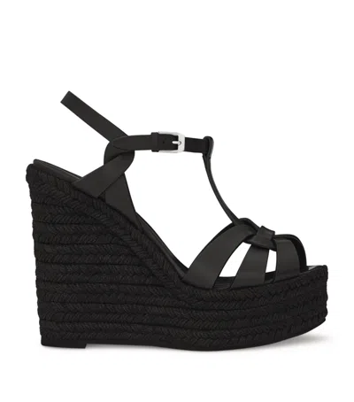 SAINT LAURENT TRIBUTE ESPADRILLE WEDGE HEELS 40